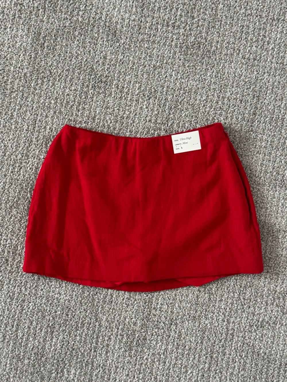NWT Abercrombie & Fitch Red Linen Mini Skirt size S